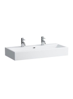 Laufen Living City kerámia mosdó 100x46 cm kettő csaplyukkal és túlfolyóval, fehér H8184370001071