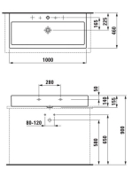 Laufen Living City kerámia mosdó csiszolt alsó felülettel 100x46 cm egy csaplyukkal és túlfolyóval, fehér H8184380001041