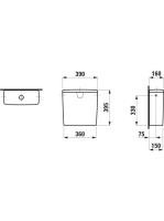 Laufen Lua monoblokk WC tartály oldalsó bekötéssel, fehér H8270820009721