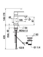 Laufen The New Classic egykaros króm mosdócsaptelep leeresztőszelep nélkül HF900502100000