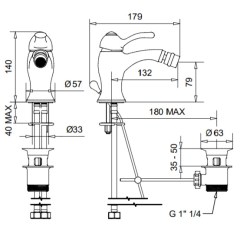Bugnatese Lem 1923 - bidet csaptelep leeresztővel