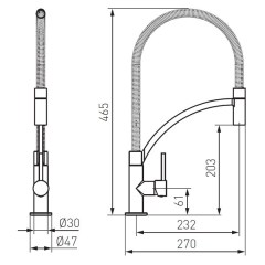 Ferro Maestro BMS4 - Konyhai csaptelep kihúzható zuhanyfejjel