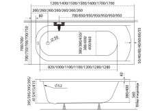 M-Acryl Mira Egyenes kád 180 x 80 cm