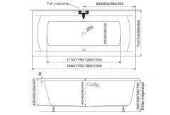 M-Acryl Noé Egyenes kád 160 x 75 cm