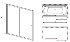 M-Acryl Vesta DWJ kádparaván 160 cm