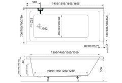 M-Acryl Eco Egyenes kád 170 x 75 cm