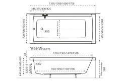 M-Acryl Viva Egyenes kád 160 x 70 cm