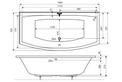 M-Acryl Relax különleges kád 190 x 90 cm