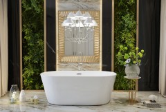 M-Acryl Victory szabadon álló kád Fehér előlappal 160 x 80 cm