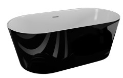 M-Acryl Victory szabadon álló kád Fekete előlappal 160 x 80 cm