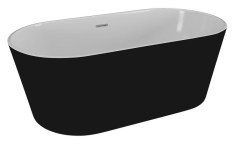 M-Acryl Victory szabadon álló kád Matt Fekete előlappal 160 x 80 cm