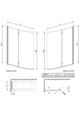 M-Acryl Eos PND I kádparaván 130 x 152 cm