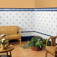 Mainzu Ceramica Mediterranean Cuarteo Azul Csempe és Padlólap