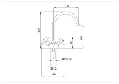 Bugnatese Old'800 - 039 - magas mosdócsaptelep leeresztővel