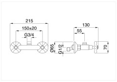 Bugnatese Old'800 - 047 - zuhanycsaptelep test 3/4-es csatlakozással