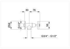 Bugnatese Old'800 - 058 - sarokszelep 1/2-1/2″ csatlakozással