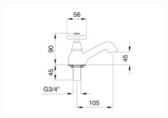 Bugnatese Old'800 - 064 - álló hidegvizes csaptelep