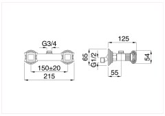 Bugnatese Olympia 8447 - zuhanycsaptelep test 3/4-es csatlakozással