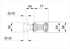 Bugnatese Olympia 8460 - csempeszelep 1/2″ csatlakozással