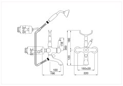 Bugnatese Oxford 6302 - kádcsaptelep zuhanyszettel
