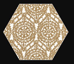 Paradyz Shiny Lines Gold Heksagon Inserto A dekorcsempe 19,8 x 17,1