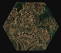 Paradyz Urban Colours Green Inserto Szklane Heksagon B dekorcsempe 17,1 x 19,8