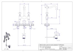 Bugnatese Princeton 815 - peremre szerelt 3 üléses mosdócsaptelep