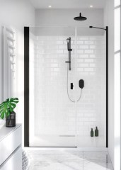 Radaway Nes Black DWS 140 J fekete zuhanyajtó