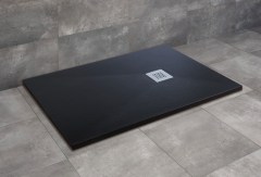 Radaway Kios F szögletes lapos fekete zuhanytálca 150x80