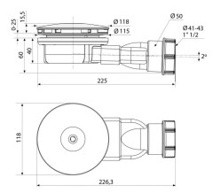 Radaway R400 SLIM zuhanytálca szifon