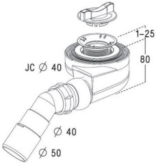 Radaway 5 SL1 zuhanytálca szifon