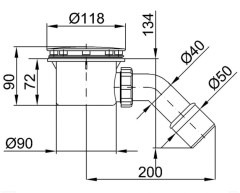 Radaway ST 90 zuhanytálca szifon