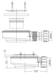Radaway KS90 zuhanytálca szifon