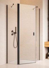 Radaway Nes Black PTJ 80x80 B átlátszó szögletes fekete zuhanykabin