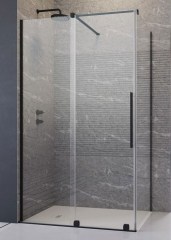 Radaway Furo Black KDJ 130 J átlátszó fekete szögletes zuhanykabin