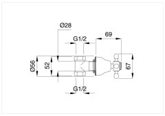 Bugnatese Revival 460 - csempeszelep 1/2″ csatlakozással