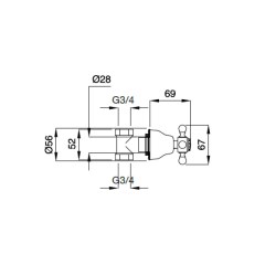 Bugnatese Revival 462 - csempeszelep 3/4″ csatlakozással