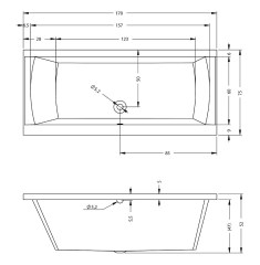 Riho Julia 170 Egyenes kád