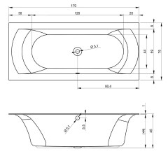 Riho Linares Velvet 170 Egyenes kád