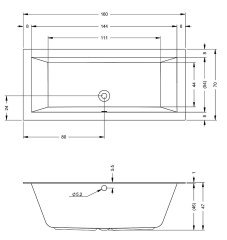 Riho Lugo 160 Egyenes kád 160 x 70 cm