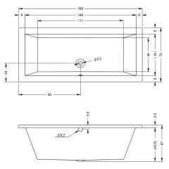 Riho Lusso 160 Egyenes kád