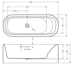Riho Devotion Free szabadonálló kád 180x71 cm