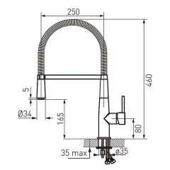 Ferro Sonata BNA4 - Konyhai csaptelep kihúzható zuhanyfejjel