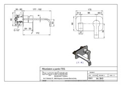 Bugnatese Tess 9643SC - fal alatti mosdócsaptelep 17 cm kifolyóval klikk-klakk leeresztővel