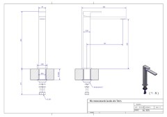 Bugnatese Tetris 9117SC - magas mosdócsaptelep klikk-klakk leeresztővel