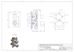 Bugnatese Tetris 9154 - termosztátos fal alatti 4 állású zuhanycsaptelep