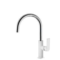 Tres Loft Colors egykaros, magasított mosdó csaptelep fehér-chrome 20020505BL