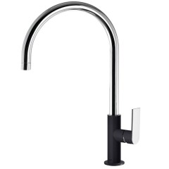 Tres Loft Colors egykaros, magasított (418 mm ) mosdó csaptelep fekete-chrome 20020506NE