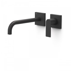 Tres Loft Colors falba süllyesztett, kétrészes, egykaros mosdó csaptelep, 240 mm-es kifolyó, matt fekete   20030002NM