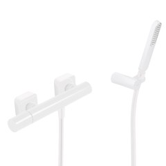 Tres Loft Colors fali zuhany csaptelep, szatén tömlős kézizuhannyal matt fehér 20016701BM